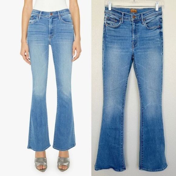 Mother The Weekender Layover Blue Flare Bell Bottom Mid...